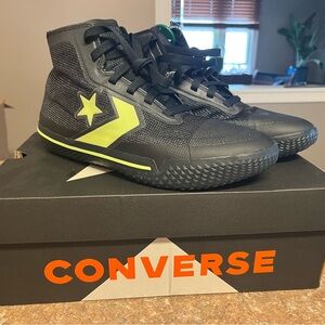 *NIB* Converse All Star Pro Black High-Top Basketball Sneakers with Neon Yellow